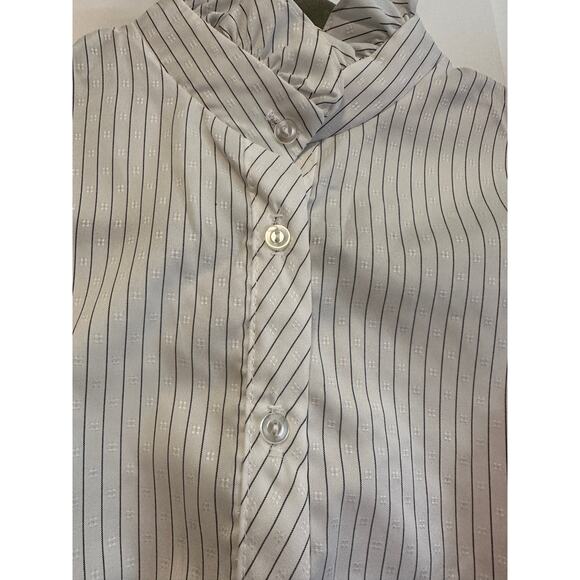 180. Vintage prairie shirt; pinstripe; size Small - Picture 1 of 6